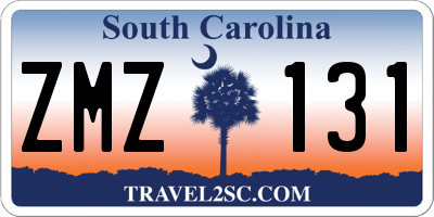 SC license plate ZMZ131