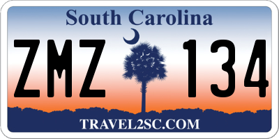 SC license plate ZMZ134