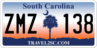SC license plate ZMZ138