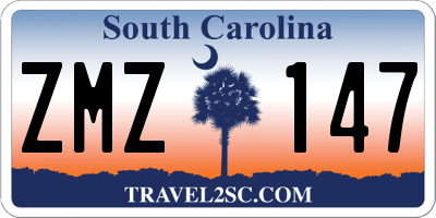 SC license plate ZMZ147