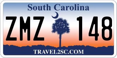 SC license plate ZMZ148