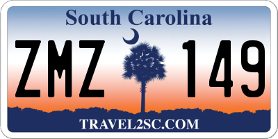 SC license plate ZMZ149