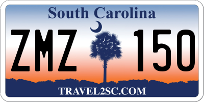 SC license plate ZMZ150