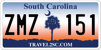 SC license plate ZMZ151