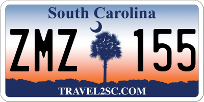 SC license plate ZMZ155