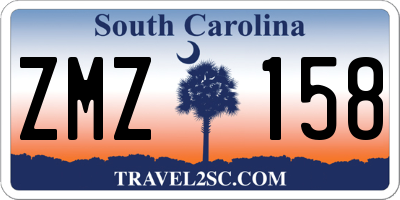 SC license plate ZMZ158