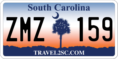 SC license plate ZMZ159