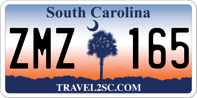 SC license plate ZMZ165