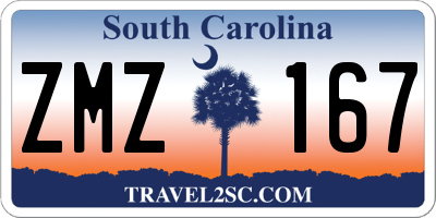 SC license plate ZMZ167