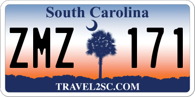 SC license plate ZMZ171