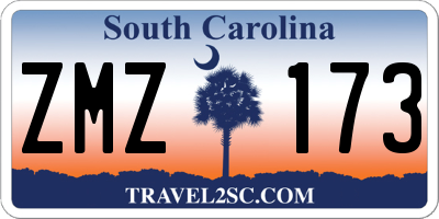 SC license plate ZMZ173