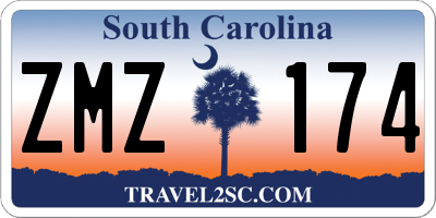 SC license plate ZMZ174