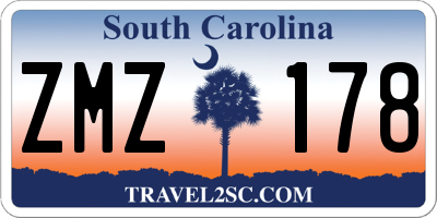 SC license plate ZMZ178