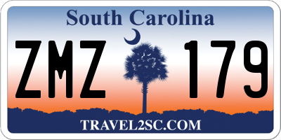 SC license plate ZMZ179