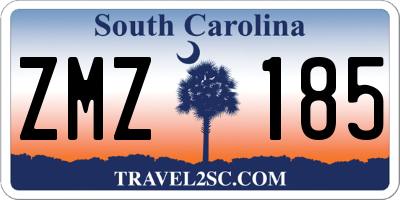 SC license plate ZMZ185