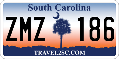 SC license plate ZMZ186