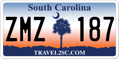 SC license plate ZMZ187