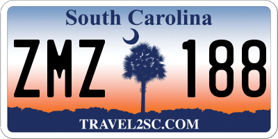 SC license plate ZMZ188