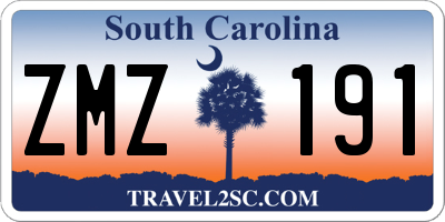 SC license plate ZMZ191