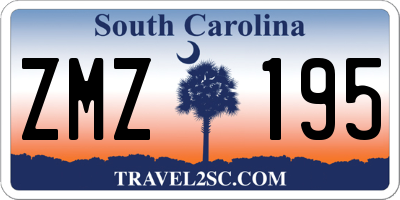 SC license plate ZMZ195