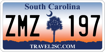 SC license plate ZMZ197
