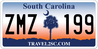 SC license plate ZMZ199