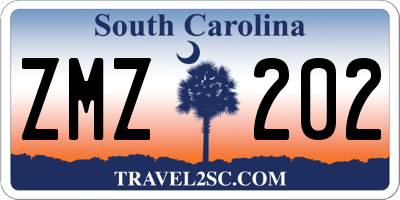SC license plate ZMZ202
