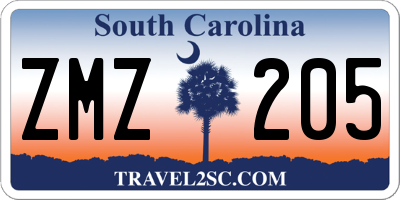 SC license plate ZMZ205