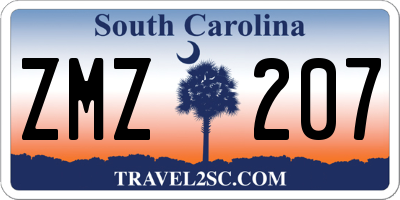 SC license plate ZMZ207