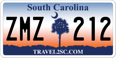 SC license plate ZMZ212