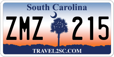 SC license plate ZMZ215