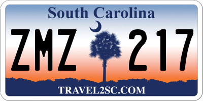 SC license plate ZMZ217