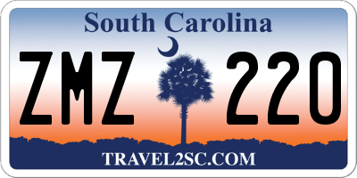 SC license plate ZMZ220