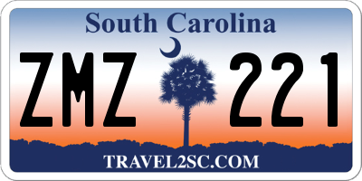 SC license plate ZMZ221