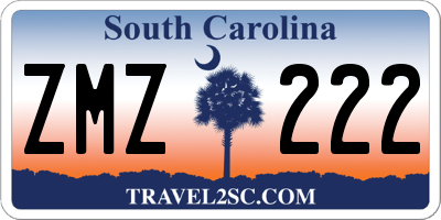 SC license plate ZMZ222