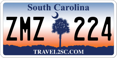 SC license plate ZMZ224