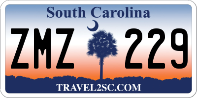 SC license plate ZMZ229