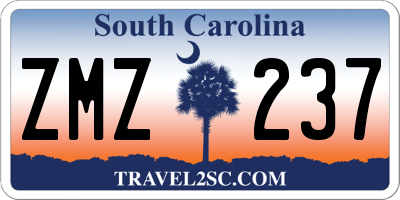 SC license plate ZMZ237