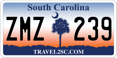 SC license plate ZMZ239