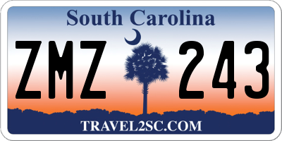 SC license plate ZMZ243