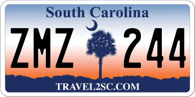 SC license plate ZMZ244