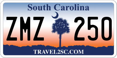 SC license plate ZMZ250