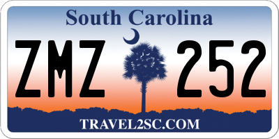 SC license plate ZMZ252
