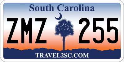 SC license plate ZMZ255