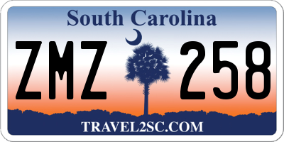 SC license plate ZMZ258
