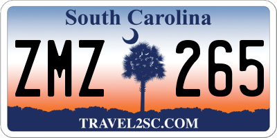 SC license plate ZMZ265