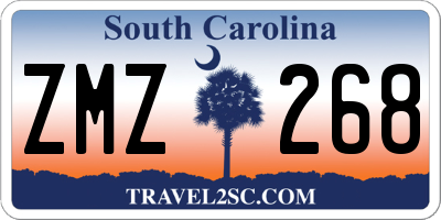 SC license plate ZMZ268