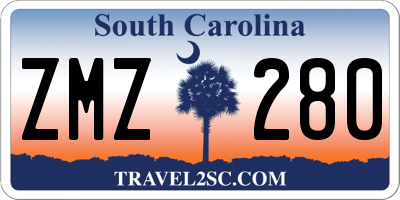 SC license plate ZMZ280
