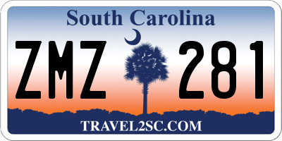 SC license plate ZMZ281
