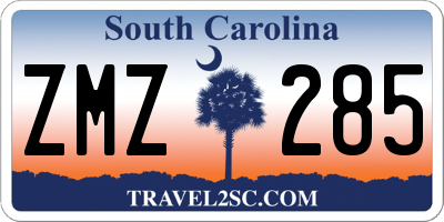 SC license plate ZMZ285